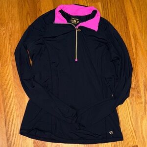 Lilly Pulitzer Black and Pink Long Sleeve Top